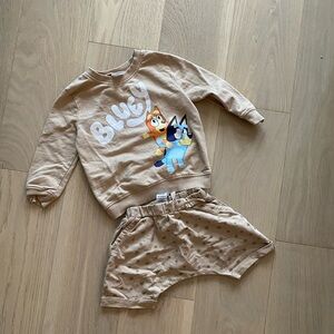 Toddler Bluey and Friends 2pc Pullover Shorts Set